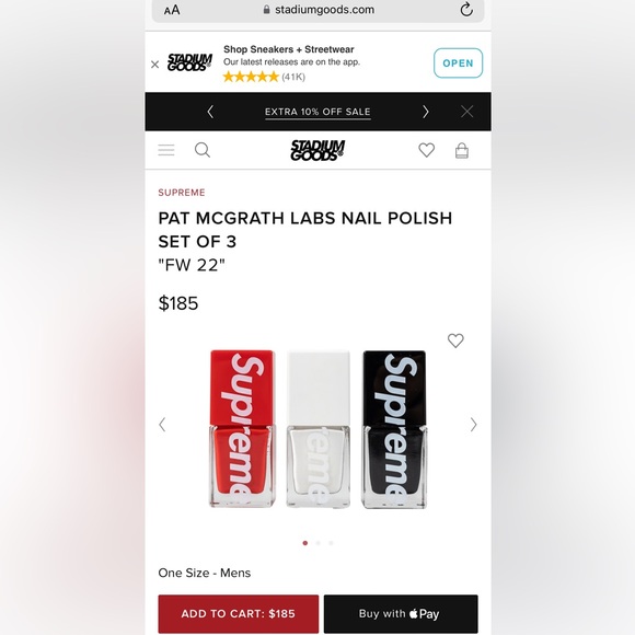 Brand New, Unopened Supreme x Pat McGrath Labs Nail Polish Trio Set FW 22 - Picture 2 of 11